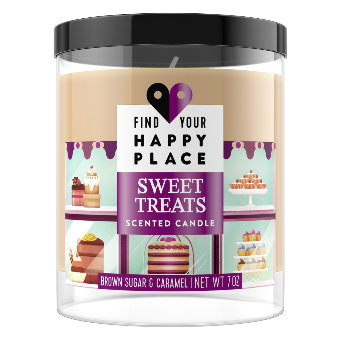 Find Your Happy Place Sweet Treats Scented Candle Brown Sugar