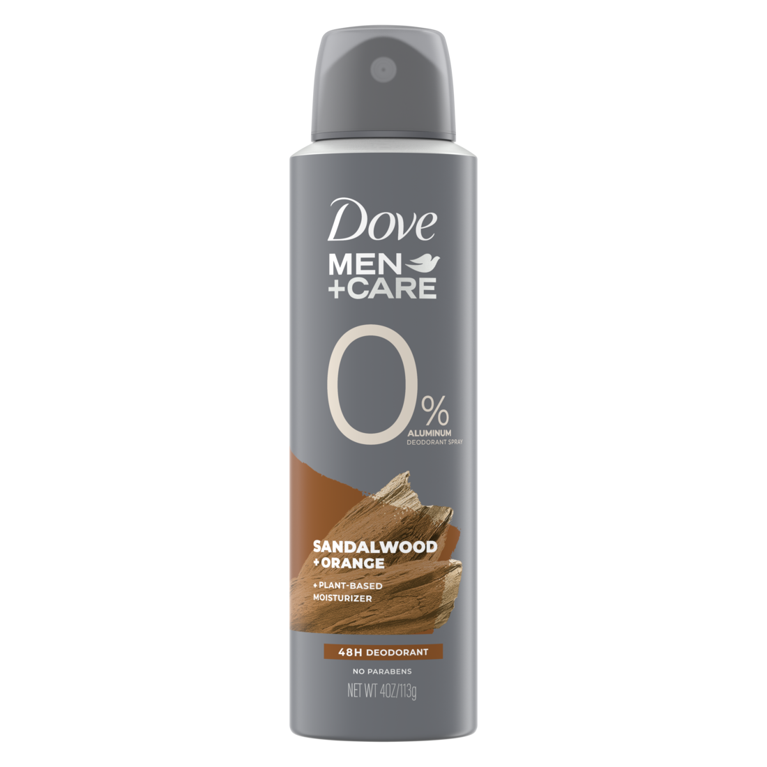 Dove Men+Care, 0% Aluminum Deodorant Spray, Sandalwood+Orange + Plant ...